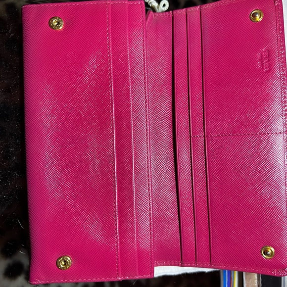 Prada Saffiano Leather Bow Wallet Pink - Picture 10 of 16